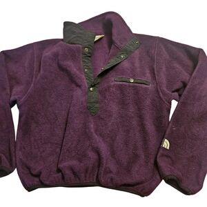 The North Face Pullover Sweater Womens XS Purple Fleece Snap Up Outdoor USA